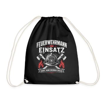 Feuerwehrmann im Einsatz Shirt - Turnbeutel - Schwarz - Vorne