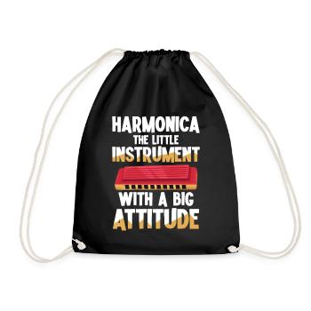 harmonica the small instrument with a large - Drawstring Bag - black - Front