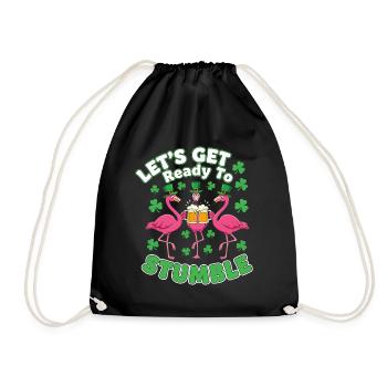 St Patricks Day Flamingos Prost - Turnbeutel - Schwarz - Vorne