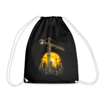 Crane operator Crane operator - Drawstring Bag - black - Front