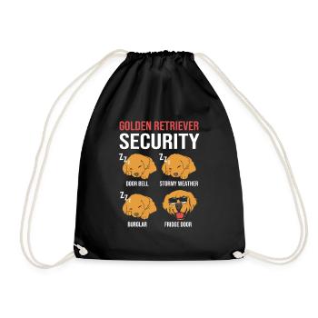 Golden Retriever Goldie Hund Hunde Geschenk - Turnbeutel - Schwarz - Vorne