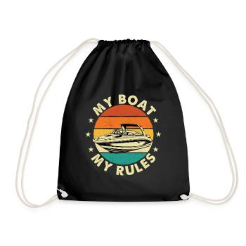 My Boat My Rules Captain Lake Life - Drawstring Bag - black - Front