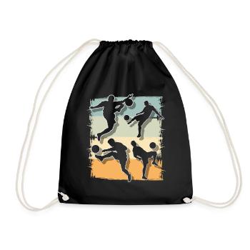 Soccer Soccer Players Playing Soccer - Drawstring Bag - black - Front