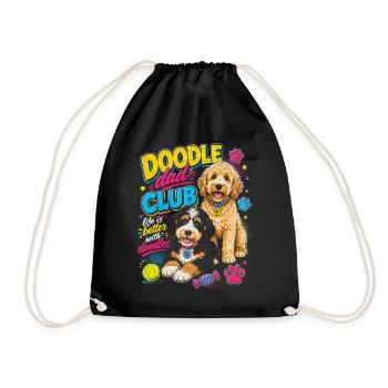 Doodle Dad Club – Dog Doodle Fun - Drawstring Bag - black - Front