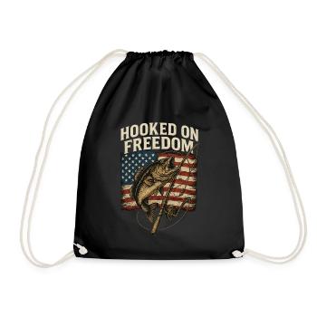 Auf Freedom Fishing American gehakt - Turnbeutel - Schwarz - Vorne