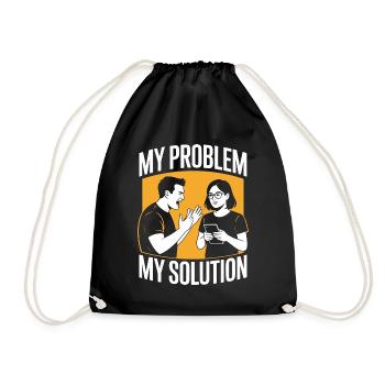 Développeur d’applications mobiles : mon problème : ma mère de pictogrammes - Sac de sport léger - noir - Devant