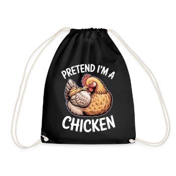 Hühner Sprüche Huhn Lustiges Hühner Geschenk - Turnbeutel - Schwarz - Vorne