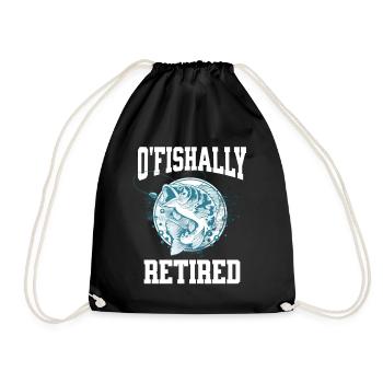 Ofishally Zurückgezogenes lustiges Angeln Ruhestandsgeschenk - Turnbeutel - Schwarz - Vorne