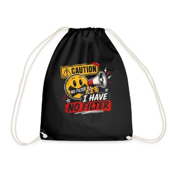 Attention : je n’ai pas de filtre sarcasme ironie humour - Sac de sport léger - noir - Devant