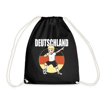 Deutschland Fussball Fan Shirt 2026 Fußball Trikot - Turnbeutel - Schwarz - Vorne
