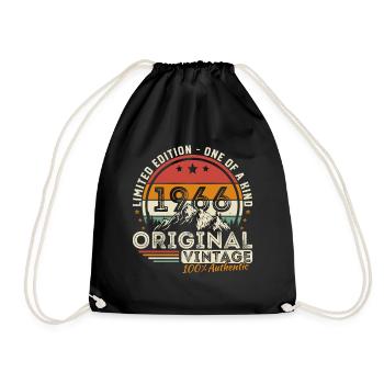 1966 Vintage Retro Geburtstagsgeschenk - Turnbeutel - Schwarz - Vorne