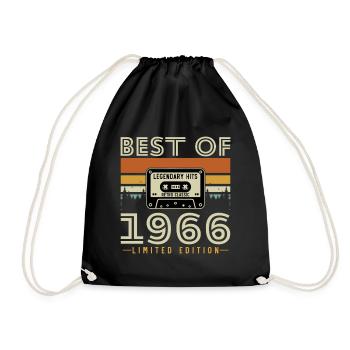 1966 Vintage Retro Geburtstagsgeschenk - Turnbeutel - Schwarz - Vorne