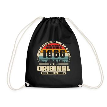 1966 Vintage Retro Geburtstagsgeschenk - Turnbeutel - Schwarz - Vorne