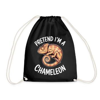 Chameleon Sayings Funny Chameleon Gift - Drawstring Bag - black - Front