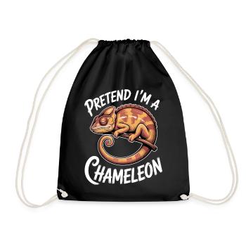 Chameleon Sayings Funny Chameleon Gift - Drawstring Bag - black - Front