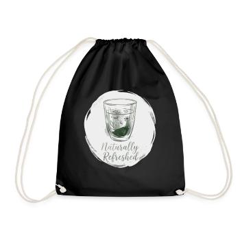 Tea Drinker Saying Naturally Refreshed Tea - Drawstring Bag - black - Front