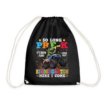 So Long Pre-K Look Out Kindergarten Boy - Drawstring Bag - black - Front