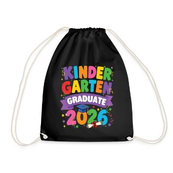 Kindergartenabschluss 2026 Abschlussjahrgang - Turnbeutel - Schwarz - Vorne
