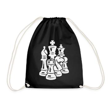 Chess Chess Pieces Chess Players - Drawstring Bag - black - Front
