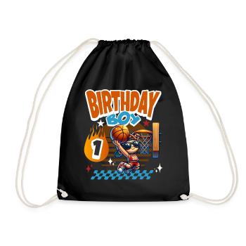 Cadeau de basket pour le premier anniversaire - Sac de sport léger - noir - Devant