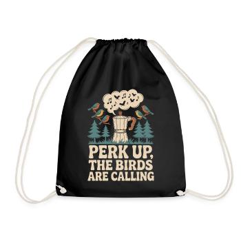 Birds Calling Coffee - Drawstring Bag - black - Front