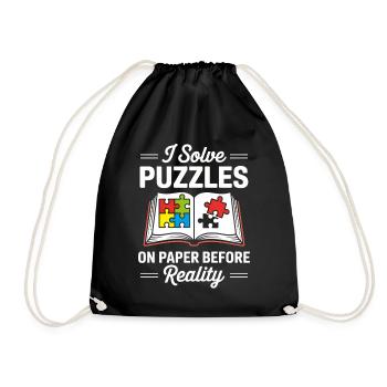 Thriller Books Crime Readers Mystery Bookworm - Drawstring Bag - black - Front