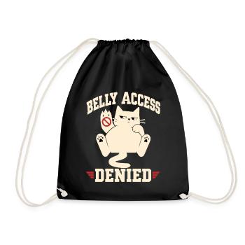 Katzen Belly Access Denied - Turnbeutel - Schwarz - Vorne