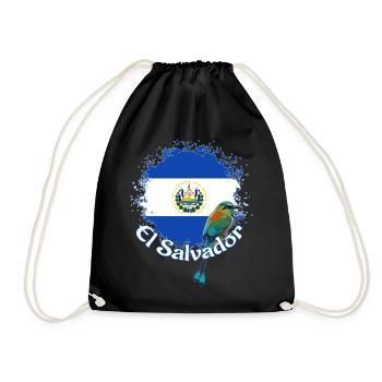 El Salvador Flag Salvadoran Flag El Salvador Map - Drawstring Bag - black - Front