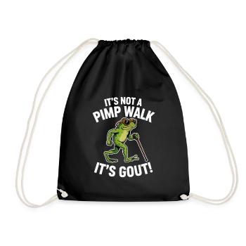 Its Not A Pimp Walk Its Gout Funny Frog - Drawstring Bag - black - Front