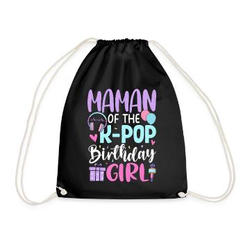Maman de la fille d’anniversaire K-Pop - Sac de sport léger - noir - Devant