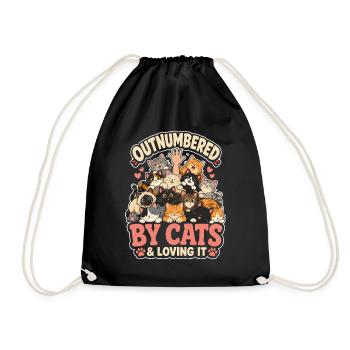 Von Katzen überrannt – Liebe es - Turnbeutel - Schwarz - Vorne