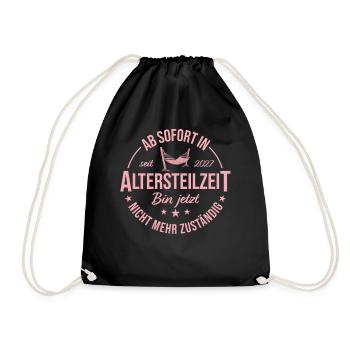 Frührente 2027 Ab sofort in Altersteilzeit - Turnbeutel - Schwarz - Vorne