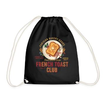 Breakfast French Toast Club Breakfast Brunch - Drawstring Bag - black - Front
