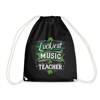 Happy Music Teacher Design - Drawstring Bag - black - Front