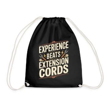 Master Electrician Experience Beats Electrical - Drawstring Bag - black - Front