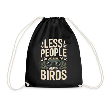 Moins de gens, plus d’oiseaux - Sac de sport léger - noir - Devant