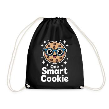 One Smart Cookie - Schlauer Keks mit Brille - Turnbeutel - Schwarz - Vorne