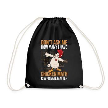 Farmer Rooster Flock Poultry Math Chicken - Drawstring Bag - black - Front