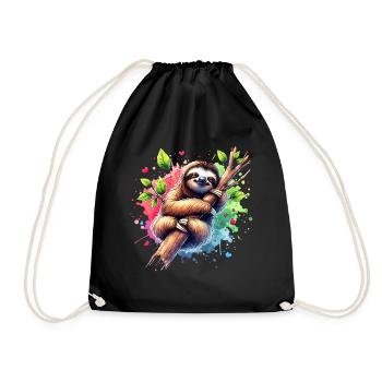 Cadeau paresseux - Sac de sport léger - noir - Devant