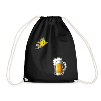 Radler Beer Funny Lemon Party Mood - Drawstring Bag - black - Front