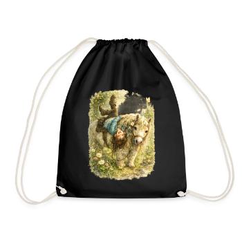 Just turn the world upside down – bangs - Drawstring Bag - black - Front