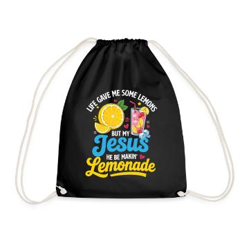Jesus macht Limonade zum christlichen Humor - Turnbeutel - Schwarz - Vorne