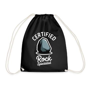 Steine Sprüche Stein Lustiges Steine Geschenk - Turnbeutel - Schwarz - Vorne
