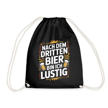 Bier Nach Dem Dritten Bier Lustig JGA Party Malle - Turnbeutel - Schwarz - Vorne