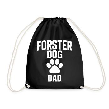Papa de chien en famille d’accueil - Cadeau adopté par un chien - Sac de sport léger - noir - Devant