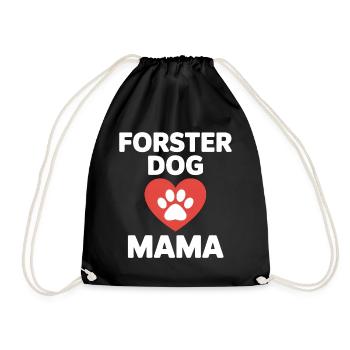 Maman de chien en famille d’accueil - Cadeau adopté par un chien - Sac de sport léger - noir - Devant
