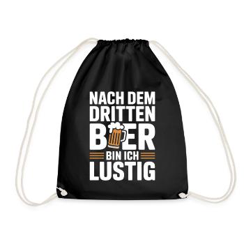 Bier Nach Dem Dritten Bier Lustig JGA Party Malle - Turnbeutel - Schwarz - Vorne
