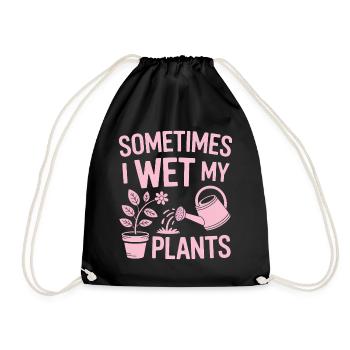 Zimmerpflanzen Sprüche Lustiges Blumen Geschenk - Turnbeutel - Schwarz - Vorne