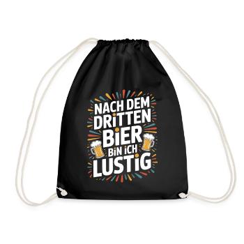 Bier Nach Dem Dritten Bier Lustig JGA Party Malle - Turnbeutel - Schwarz - Vorne