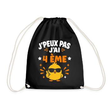 J'peux pas j'ai 4ème - Sac de sport léger - noir - Devant
